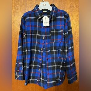 Brand New Blue Flannel Button Down by Crazy 8